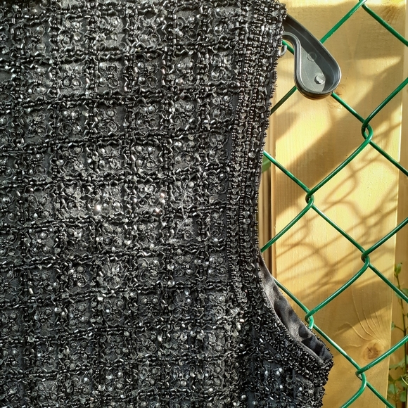🌈VINTAGE BLACK BEADED ZIPPERED VEST - Picture 6 of 7